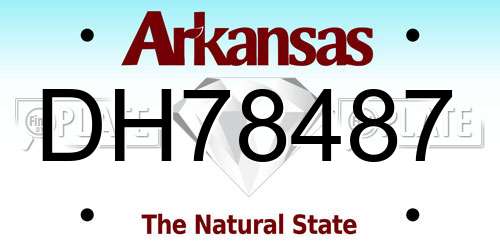DH78487 Arkansas License Plate