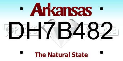DH7B482 Arkansas License Plate