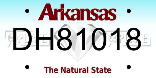 DH81018 Arkansas License Plate