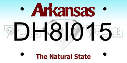 DH8I015 Arkansas License Plate