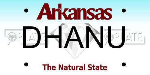 DHANU Arkansas License Plate