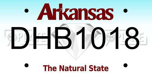 DHB1018 Arkansas License Plate
