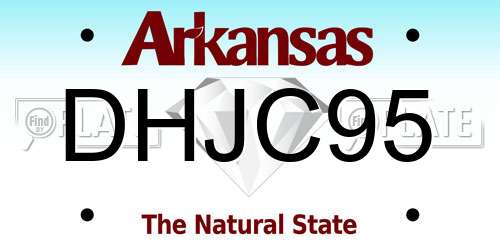 DHJC95 Arkansas License Plate
