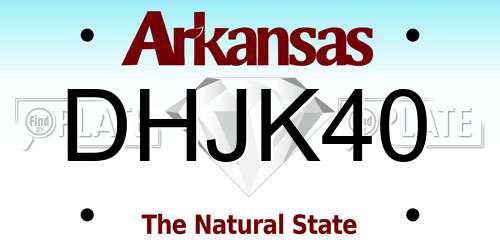 DHJK40 Arkansas License Plate