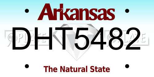DHT5482 Arkansas License Plate