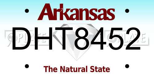 DHT8452 Arkansas License Plate