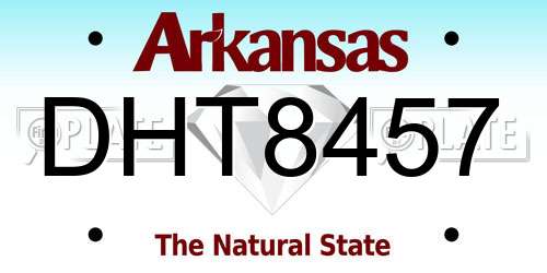 DHT8457 Arkansas License Plate