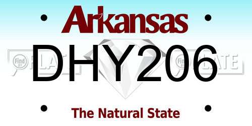 DHY206 Arkansas License Plate