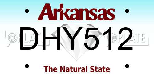 DHY512 Arkansas License Plate