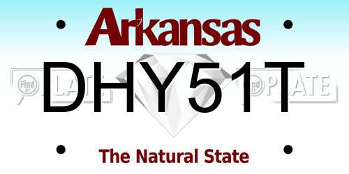 DHY51T Arkansas License Plate
