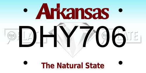 DHY706 Arkansas License Plate