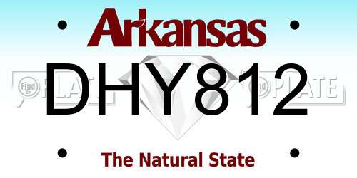 DHY812 Arkansas License Plate