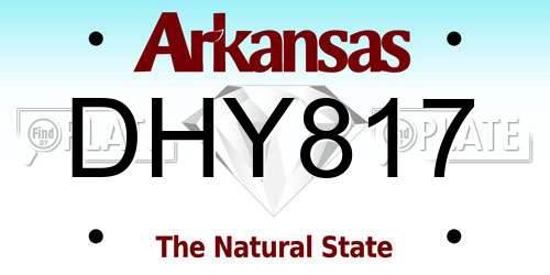 DHY817 Arkansas License Plate