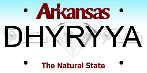 DHYRYYA Arkansas License Plate