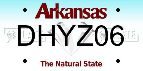 DHYZ06 Arkansas License Plate