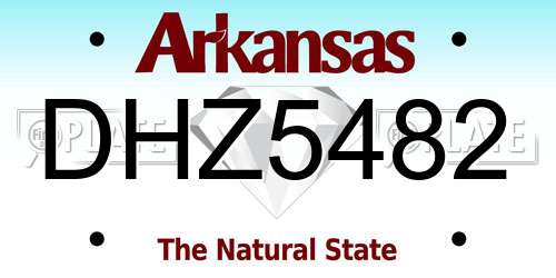 DHZ5482 Arkansas License Plate