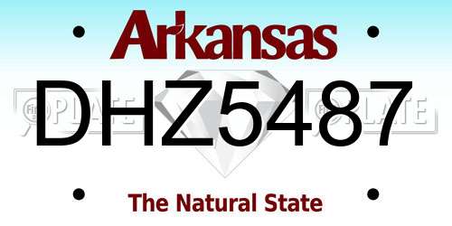 DHZ5487 Arkansas License Plate