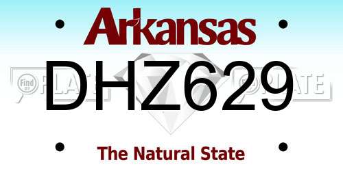 DHZ629 Arkansas License Plate