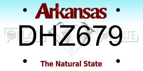 DHZ679 Arkansas License Plate