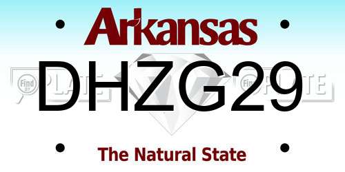 DHZG29 Arkansas License Plate