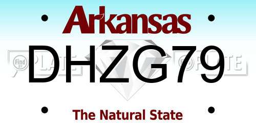 DHZG79 Arkansas License Plate