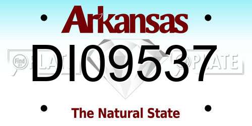 DI09537 Arkansas License Plate