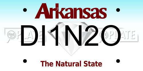DI1N2O Arkansas License Plate