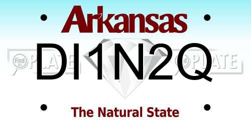DI1N2Q Arkansas License Plate