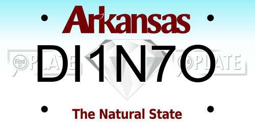 DI1N7O Arkansas License Plate