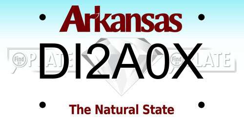 DI2A0X Arkansas License Plate