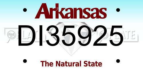 DI35925 Arkansas License Plate