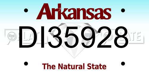 DI35928 Arkansas License Plate