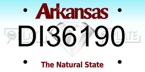 DI36190 Arkansas License Plate