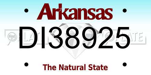 DI38925 Arkansas License Plate