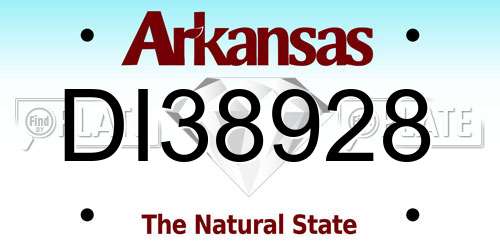 DI38928 Arkansas License Plate