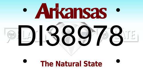 DI38978 Arkansas License Plate