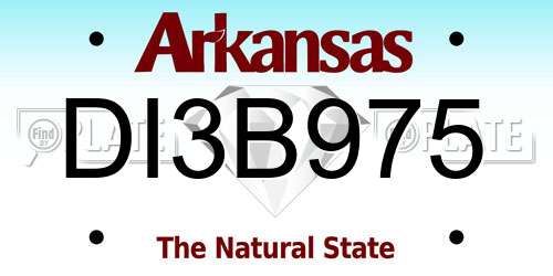 DI3B975 Arkansas License Plate