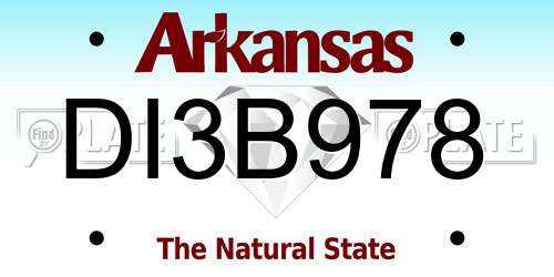 DI3B978 Arkansas License Plate
