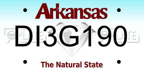DI3G190 Arkansas License Plate