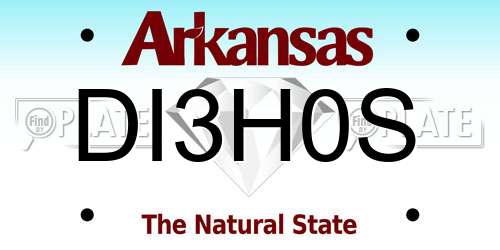 DI3H0S Arkansas License Plate