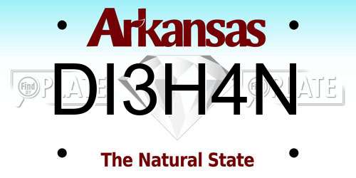 DI3H4N Arkansas License Plate
