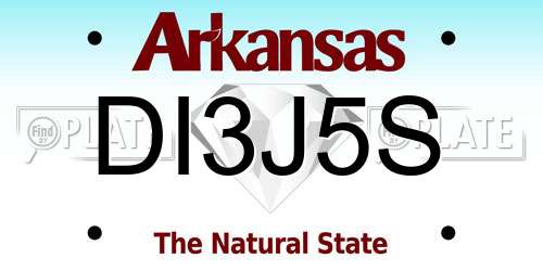 DI3J5S Arkansas License Plate