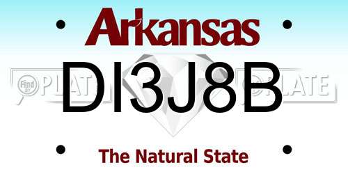 DI3J8B Arkansas License Plate