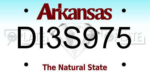DI3S975 Arkansas License Plate