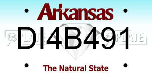 DI4B491 Arkansas License Plate