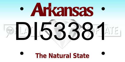 DI53381 Arkansas License Plate