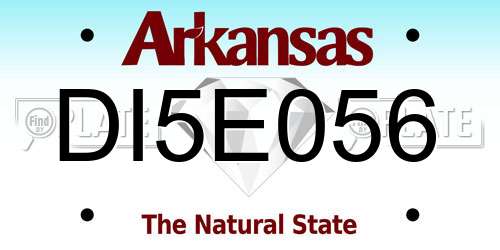 DI5E056 Arkansas License Plate