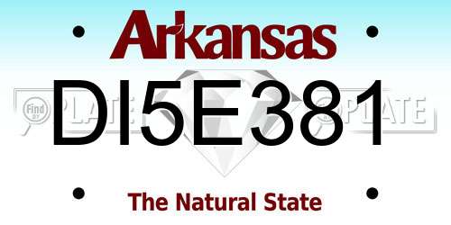 DI5E381 Arkansas License Plate