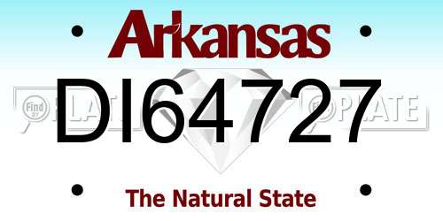 DI64727 Arkansas License Plate