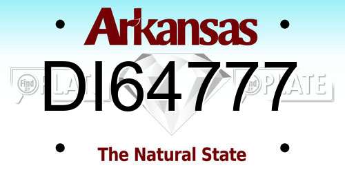 DI64777 Arkansas License Plate